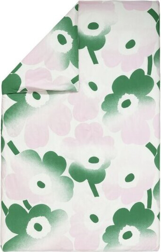 Unikko dynetrekk 135x200 cm hvit/rosa/grønn