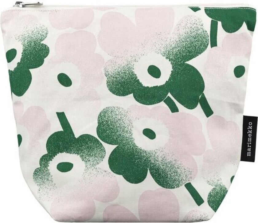 Mini Unikko toalettveske 28x24 cm hvit/rosa/grønn