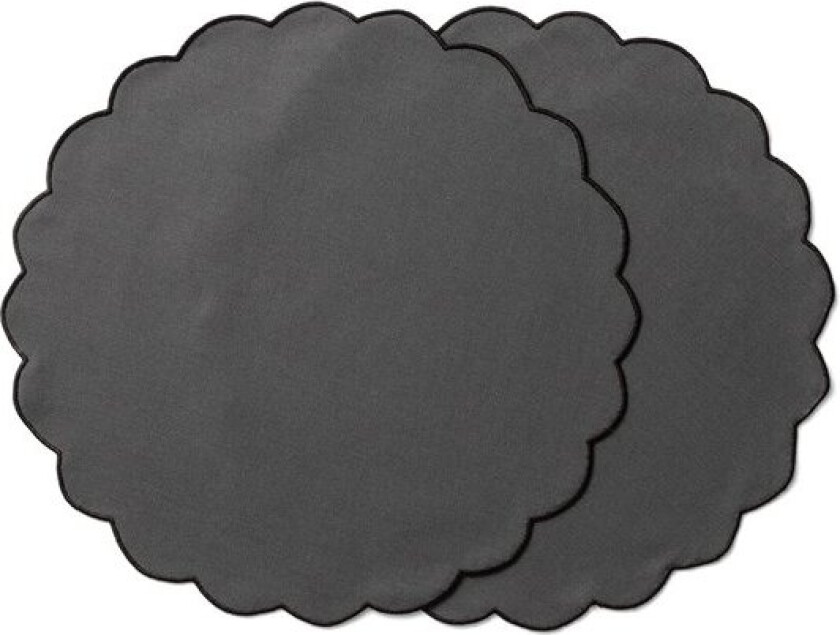 Scallopped bordbrikke 2 stk 36 cm grå