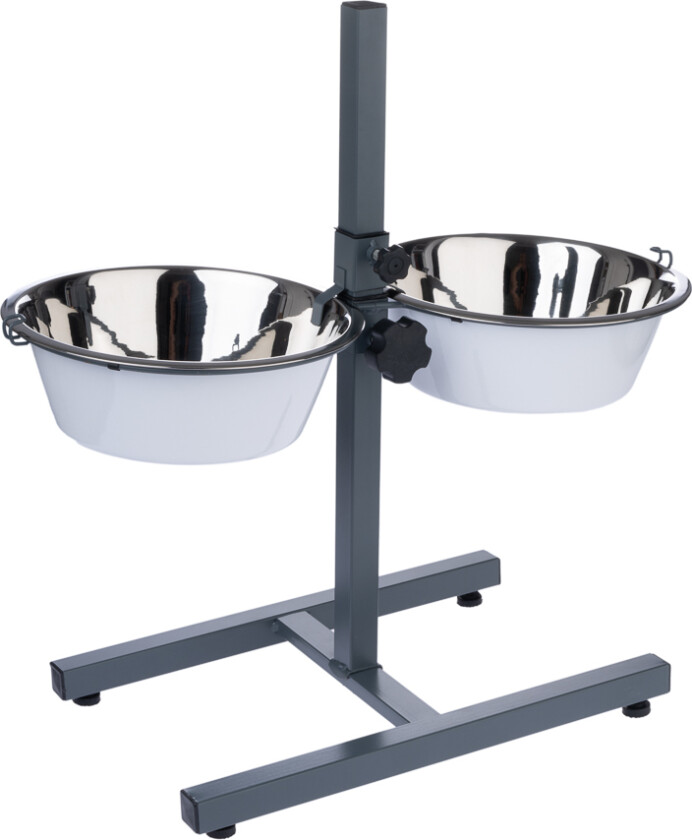 dobbel skål med justerbart stativ - 2 x 1600 ml, Ø 21 cm