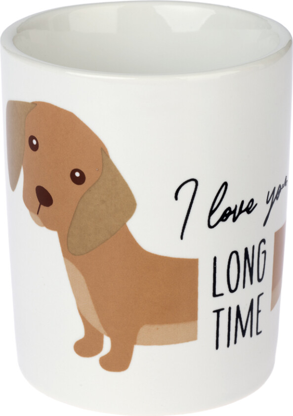 keramikk krus "I Love You Long Time" - Ø 9 x H 10 cm