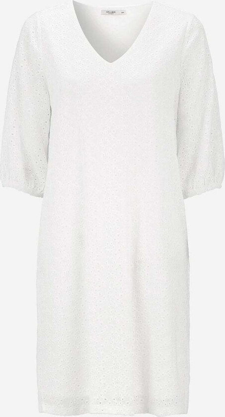 Jersey-kjole med hullbroderi