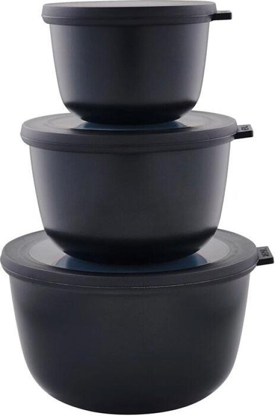 - Cirqula High Bowl Set Of 3 - Black (233095)