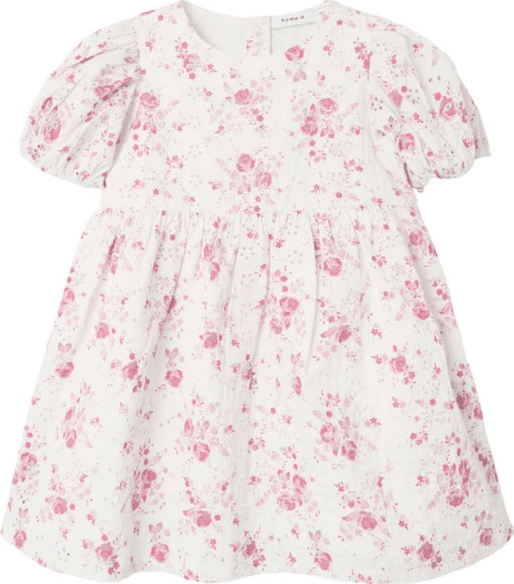 Name It Nmffembroder kjole til småbarn, Cloud Dancer