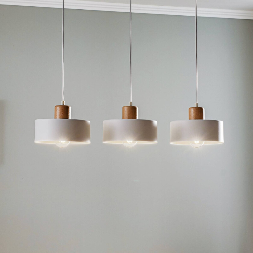 Pendellampe Tako, 3 lyskilder, hvit