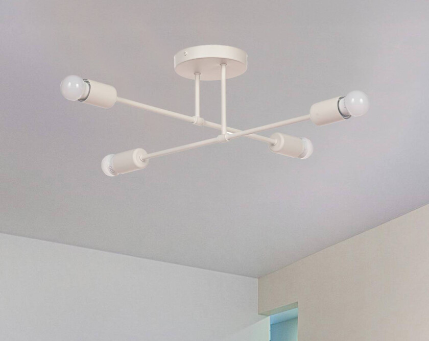 Cambridge taklampe, 4 lyskilder, sandfarget, metall