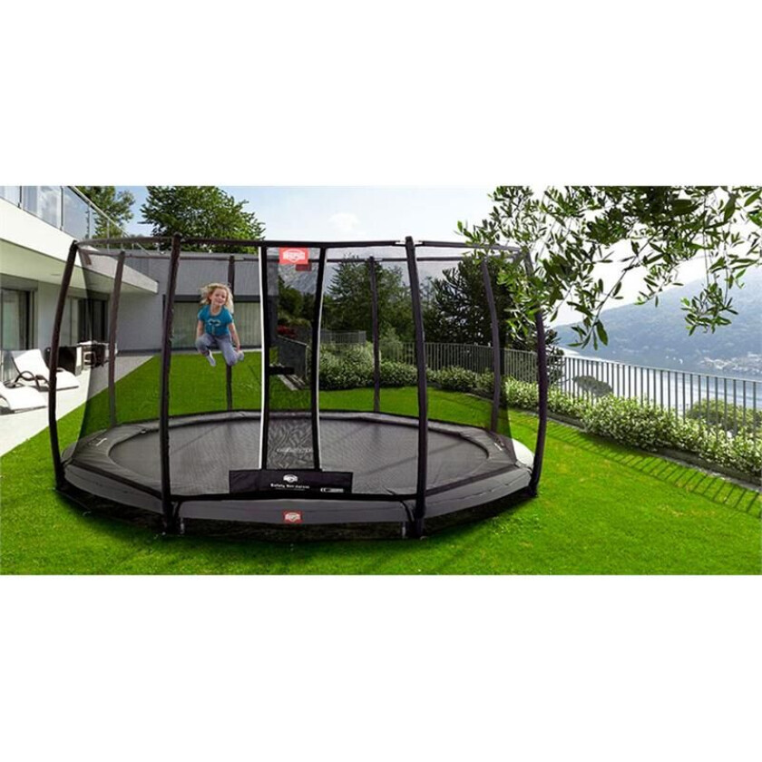 BERG Toys Berg Trampoline Champion Inground 430 Grå Med Sikkerhetsnett Deluxe 430 cm dia Grå