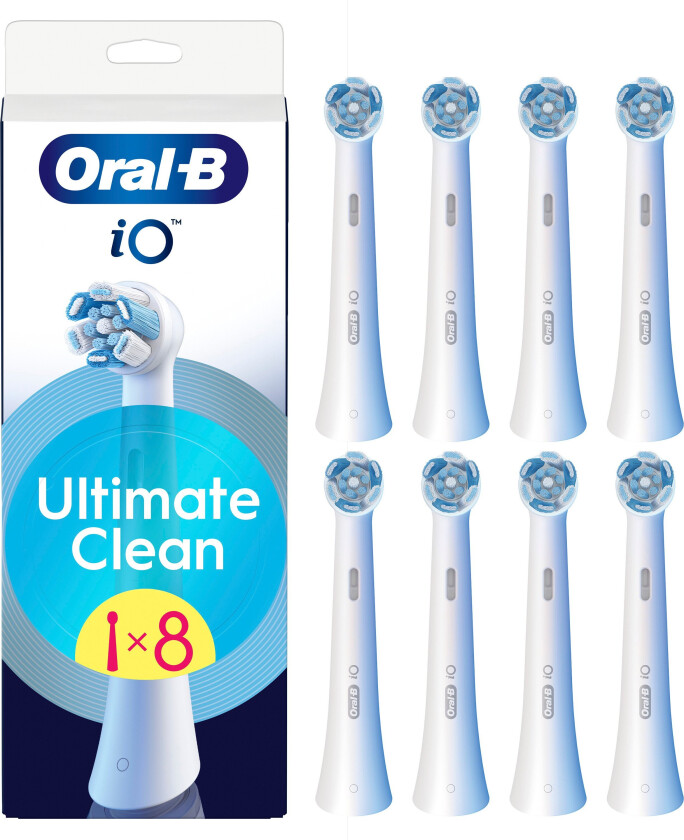 Oral-B iO Ultimate Clean Børstehoder - Hvit - 8 stk