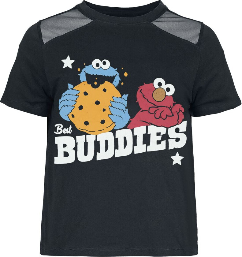 T-skjorte - Buddies - Krümelmonster - Elmo - S til XXL - Damer - svart