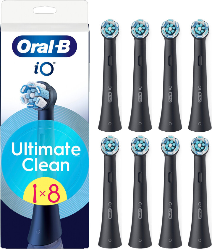 Oral-B iO Ultimate Clean Børstehoder - Sort - 8 stk