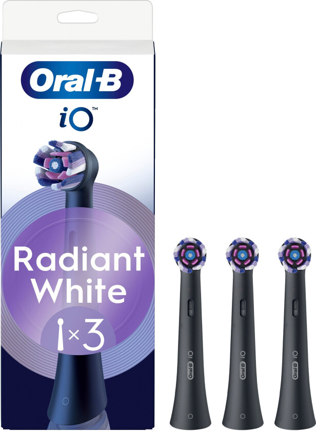 Oral-B iO Radiant White Børstehoder - Sort - 3 stk