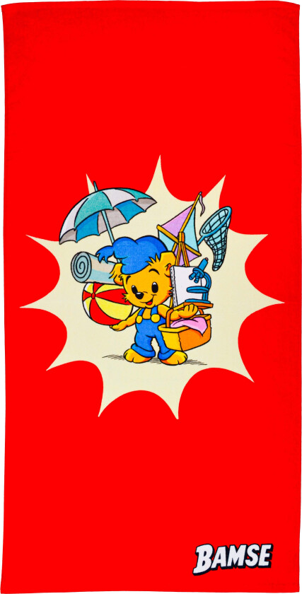 Bamse Stranden Badehåndkle, Rød - Badehåndklær & Hettehåndklær - 100% Bomull