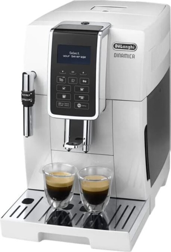 De'Longhi DINAMICA ECAM350.35.W - Automatisk kaffemaskin med melkeskummer - 15 bar - hvit