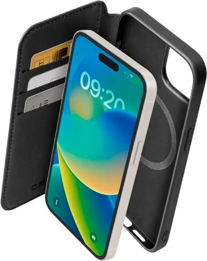 iPhone 15 Wallet Mag Deksel - MagSafe Kompatibel - Svart