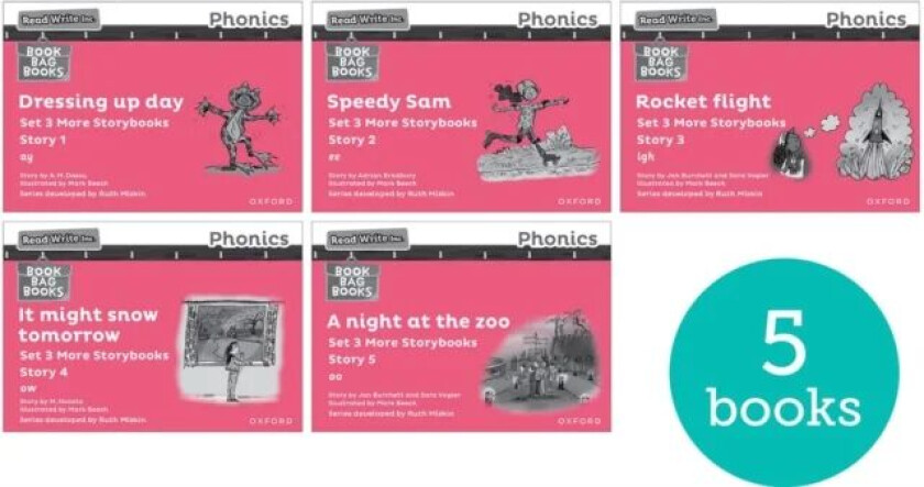 Read Write Inc. Phonics: Pink Set 3 More Black & White Storybooks (Pack of 5) av Adrian Bradbury, Jan Burchett, Sara Vogler, A M Dassu, M. Nozato