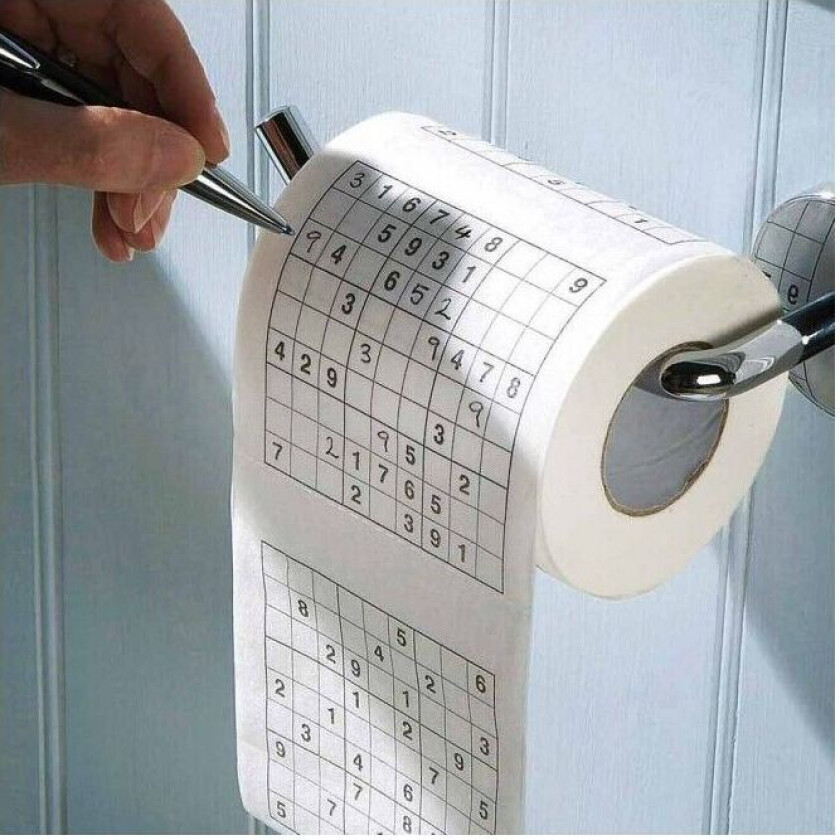 Gadgets Sudoku Toalettpapir - 1 Rull Sudoku Toiletpaper