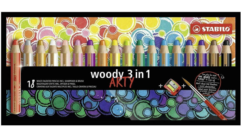 Bilde av - Woody 3in1 wallet of 18 colours with sharpener