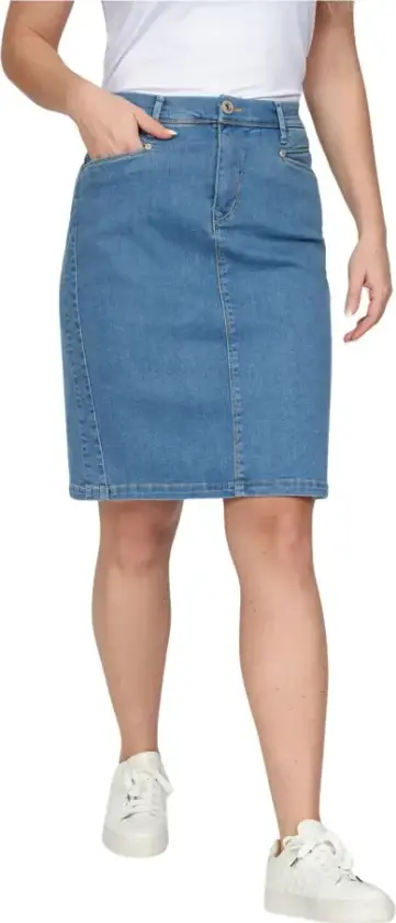Dame, Skjørt, Blå, 2XL