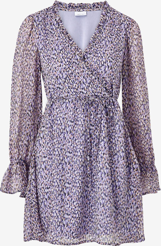 Kjole viFalia Dotta V-neck L/S Dress - Lilla