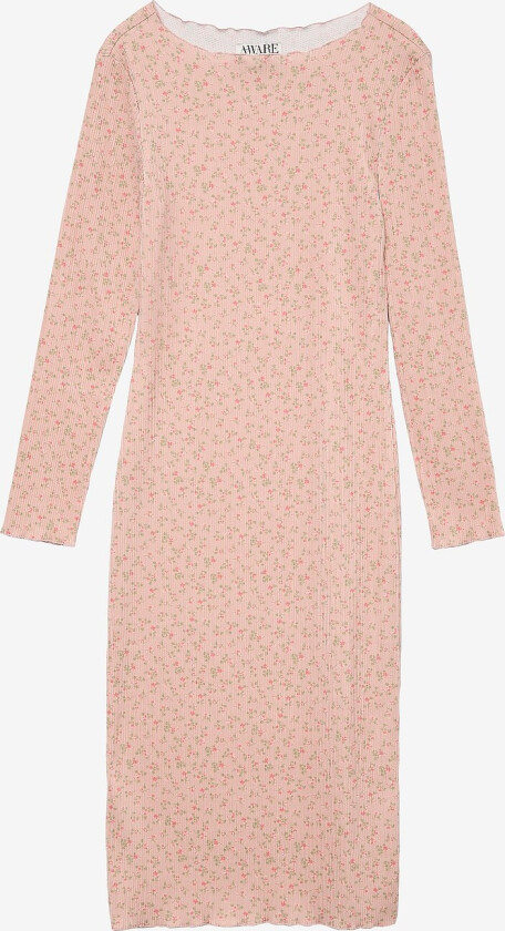 Kjole vmJulia LS Boatneck Calf Dress - Rosa