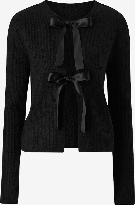 Genser / kardigan pcRilly LS Reversible Bow Knit - Svart