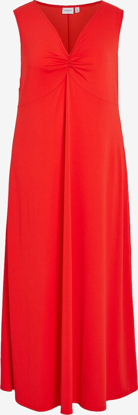 Maxikjole viAlina V-neck S/L Knot Maxi Dress - Rød