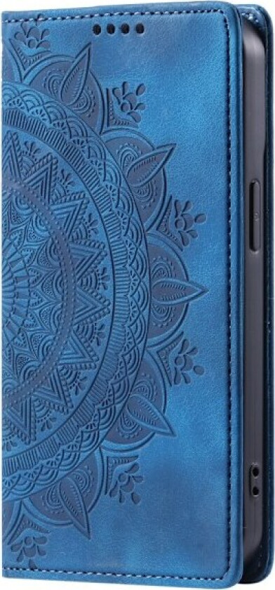 For Samsung Galaxy S25 Lommebok Deksel Shell Mandala Blomstermønster Blue