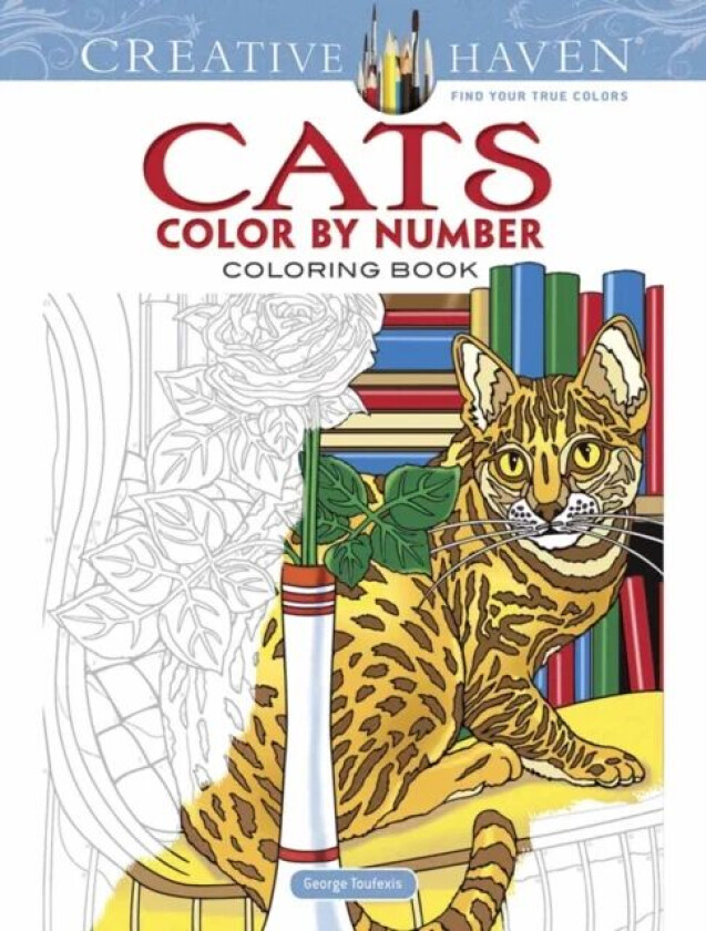 Creative Haven Cats Color by Number Coloring Book av George Toufexis