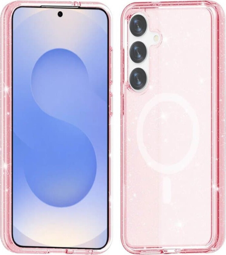 Glitter MagSafe deksel Samsung Galaxy S25 - Pink