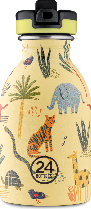 24 Bottles - Kids Collection - Urban Bottle 250 ml w. Sports Lid - Jungle Friends (24B933)