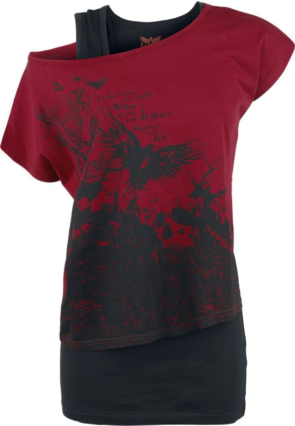 T-skjorte - Got My Mind Set On You - XS til XL - Damer - svart-rød