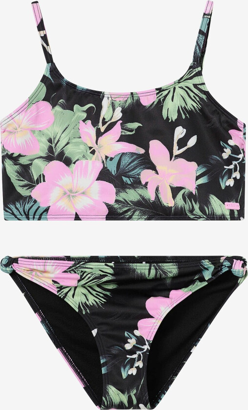 Bikinisett Shadow Floral Crop Tank Set - Svart