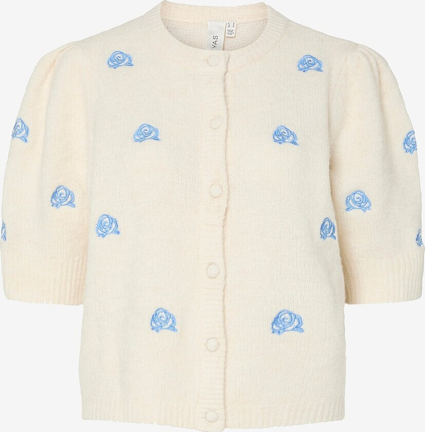 Kardigan yasAnne SS Embroidery Knit Cardigan - Grå