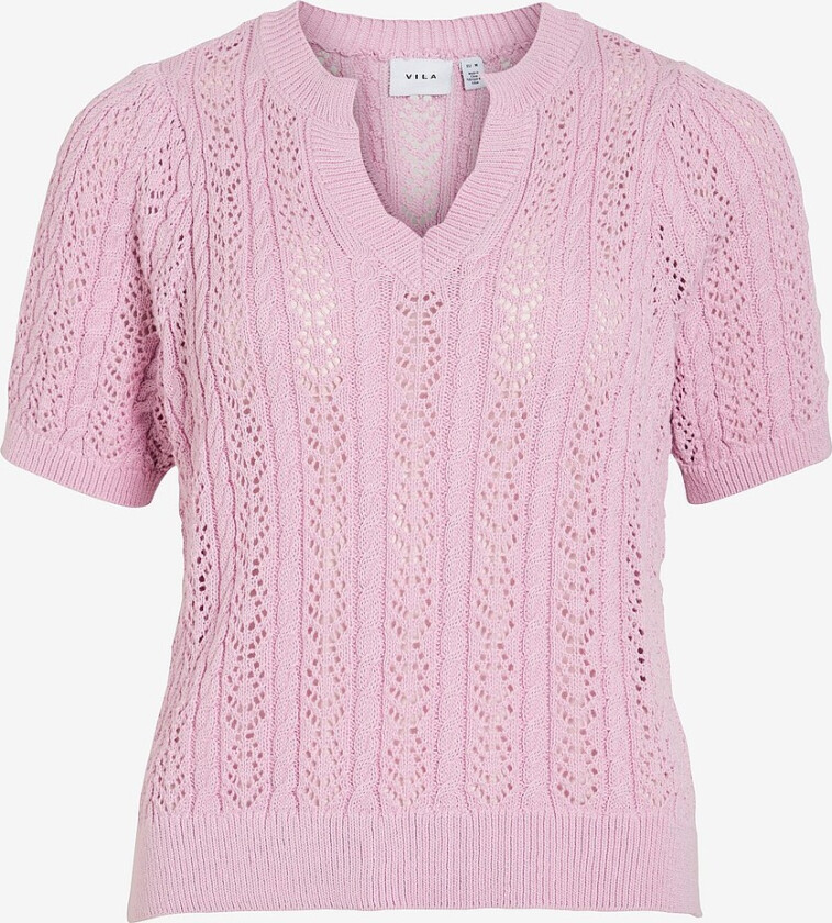 Topp viToto New S/S Cable Knit Top - Rosa