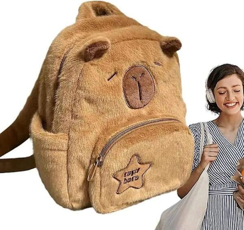 Ryggsekk Capybara Ryggsekker for Barn og Voksne Søt Lett Ryggsekk