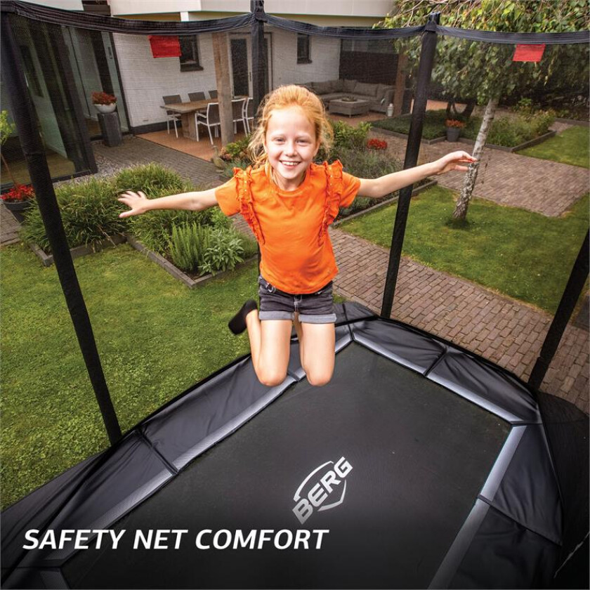 BERG Toys Berg Trampoline Ultim Favorit 330 Sort Med Sikkerhetsnett Comfort 330x220 cm Sort