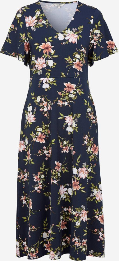 Jersey-kjole med et blomstermønster