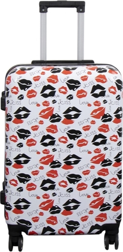 Koffert - hardcase koffert - Str. Medium - Koffert med motiv - Kiss & Love - Eksklusiv lettvekts reisekoffert