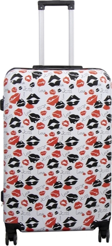 Stor koffert - Hardcase koffert med motiv - Kiss & Love - Eksklusiv lettvekt koffert