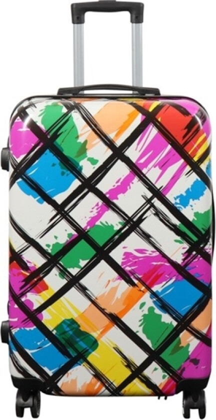 Koffert - Hardcase koffert - Størrelse Medium - Koffert med motiv - Kryssmønster - Eksklusiv lettvektskoffert