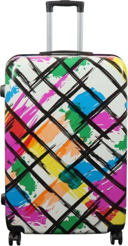 Stor koffert - Hardcase koffert med motiv - Kryssmønster - Eksklusiv lettvektskoffert