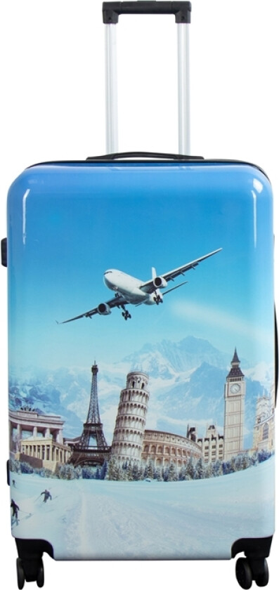 Stor koffert - Hardcase koffert med motiv - Fly - Eksklusiv lettvekt koffert