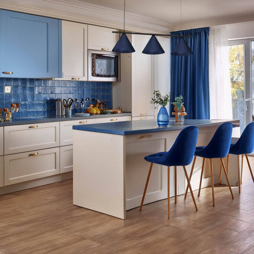 Capital hengelampe, blå, 3 lyskilder, Ø 32 cm, GX53