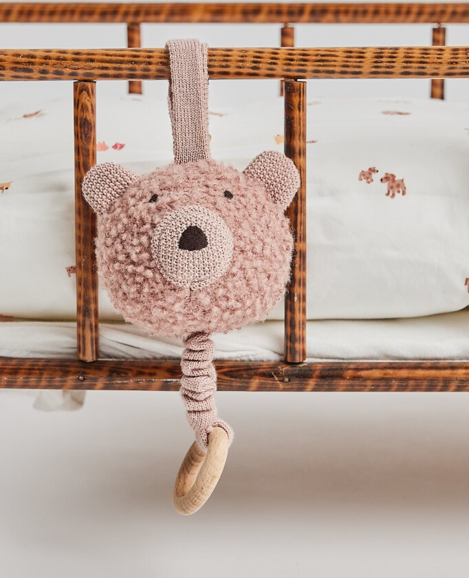 Music mobile, wool bouclé, rose (40011-42)