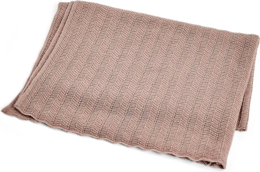 Bilde av Baby blanket, fishbone, merino wool - Powder - 80x100 cm (70007-83)