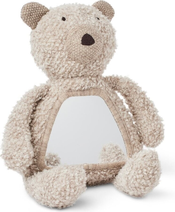 Activity bear w. mirror, wool bouclé, nature - (40048-06)