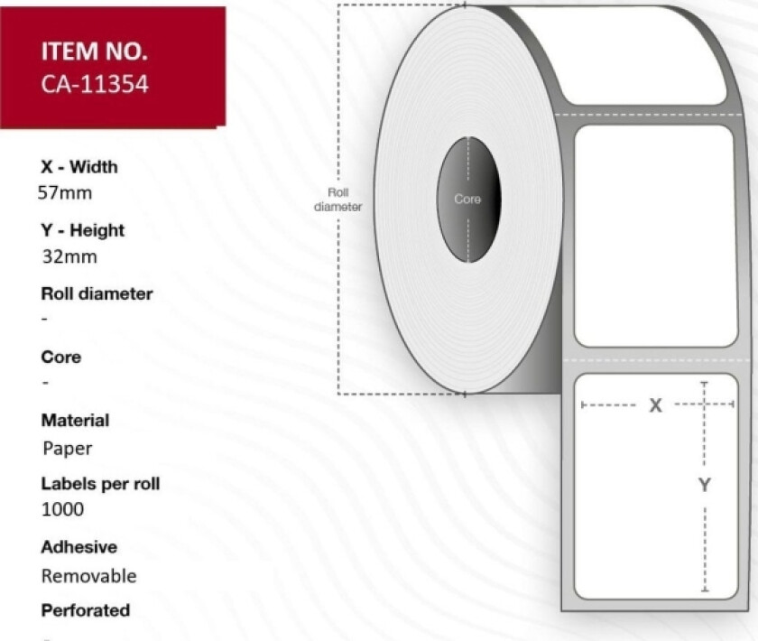 Ca-11354, Hvit, Selvklebende Skriveretikett, Papir, Avtagbar, Rektangel, Labelwriter®, 4Xl, 550, 550 Turbo, 5Xl, 450, 450 Turbo, 450 Twin Tur