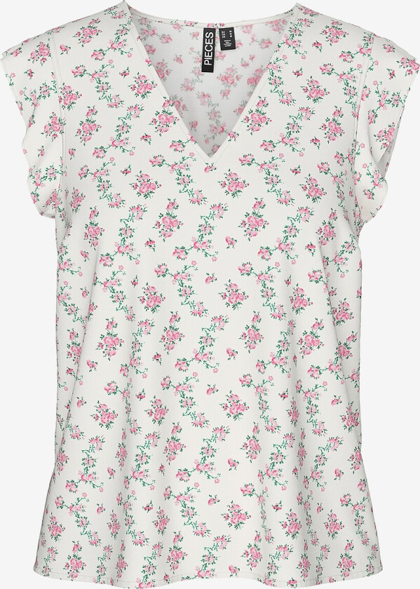 Topp pcNya SL V-neck Top - Hvit