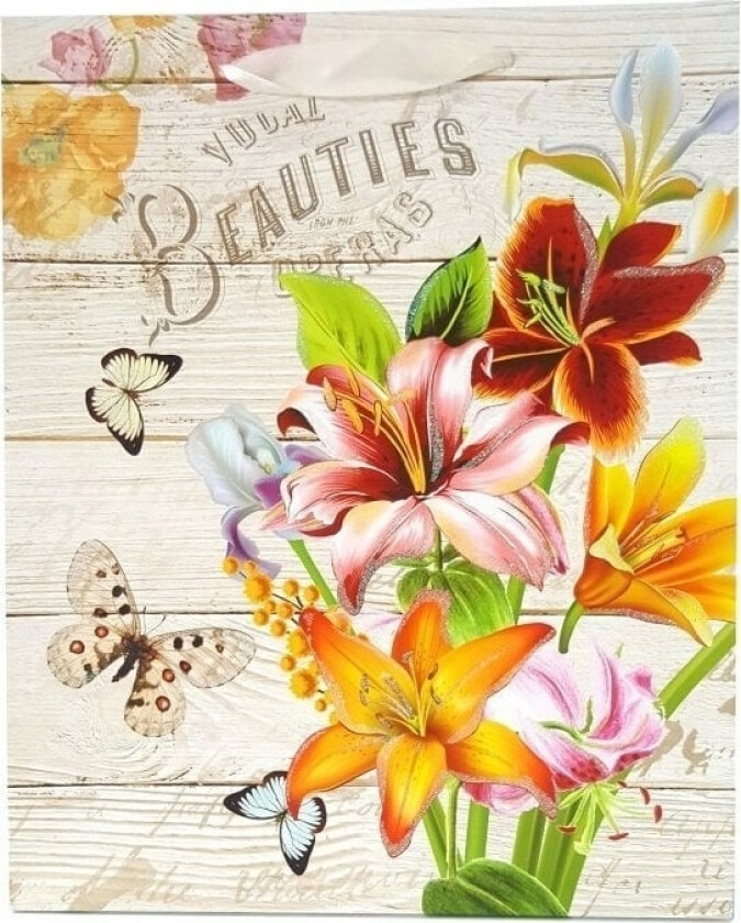 Ju-Piter Gavepose Blomster 8924C 17,5X23,5X8cm P12, Pris For 1 Stk.