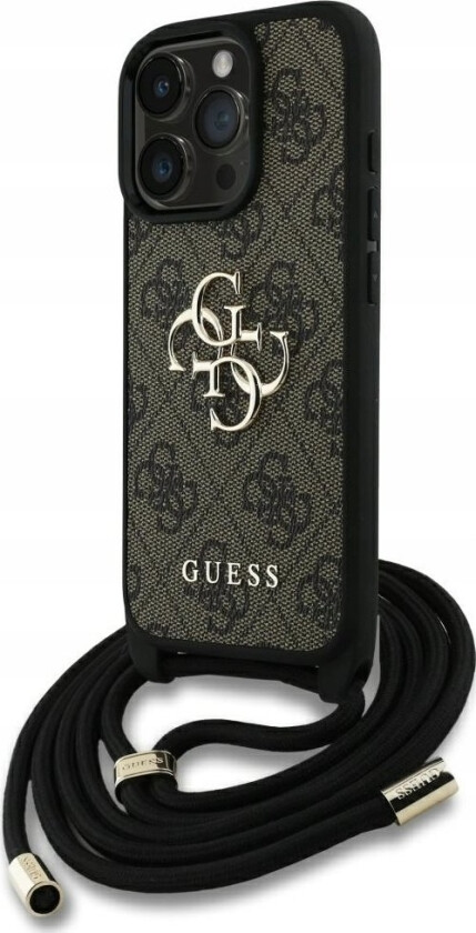 Case Guess 4G Big Logo Cord Stap Crossbody For Iphone 16 Pro Brown
